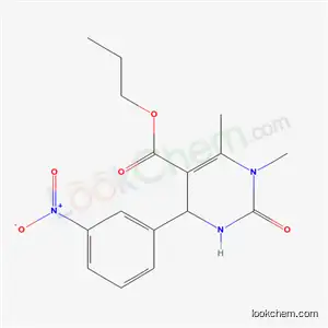 Molecular Structure of 5725-56-4 (propyl 1,6-dimethyl-4-(3-nitrophenyl)-2-oxo-1,2,3,4-tetrahydropyrimidine-5-carboxylate)