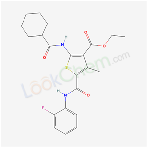 6050-43-7,ethyl 2-[(cyclohexylcarbonyl)amino]-5-[(2-fluorophenyl)carbamoyl]-4-methylthiophene-3-carboxylate,