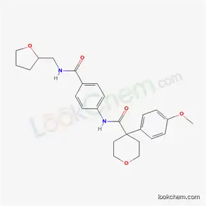 Molecular Structure of 4243-98-5 (4-(4-methoxyphenyl)-N-{4-[(tetrahydrofuran-2-ylmethyl)carbamoyl]phenyl}tetrahydro-2H-pyran-4-carboxamide)