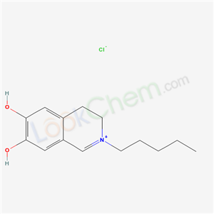 6318-73-6,6,7-dihydroxy-2-pentyl-3,4-dihydroisoquinolinium chloride,