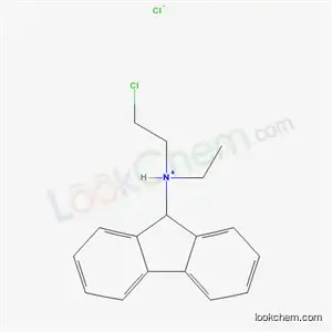 Molecular Structure of 13929-01-6 (N-(2-chloroethyl)-N-ethyl-9H-fluoren-9-aminium chloride)