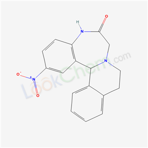 17617-18-4,5,9,10,14b-Tetrahydro-2-nitroisoquino[2,1-d][1,4]benzodiazepin-6(7H)-one,2-Nitro-5,6,7,10,14b-hexahydroisochinolino<2,1-a>benzo<1,4>diazepin-6-on;