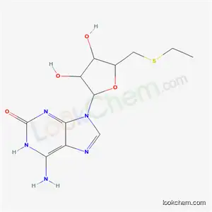 Molecular Structure of 53458-26-7 (6-amino-9-(5-S-ethyl-5-thiopentofuranosyl)-1,9-dihydro-2H-purin-2-one)