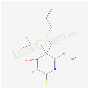 66941-89-7,sodium 5-(2-methylpropyl)-6-oxo-5-[1-(prop-2-en-1-ylsulfanyl)ethyl]-2-thioxo-1,2,5,6-tetrahydropyrimidin-4-olate,