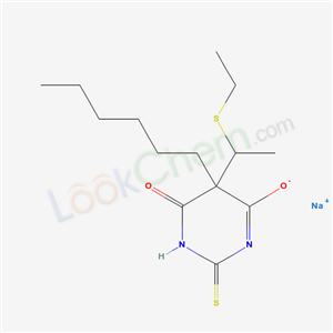 67051-04-1,sodium 5-[1-(ethylsulfanyl)ethyl]-5-hexyl-6-oxo-2-thioxo-1,2,5,6-tetrahydropyrimidin-4-olate,