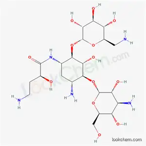 Molecular Structure of 50725-24-1 (D-Streptamine, o-3-amino-3-deoxy-alpha-D-glucopyranosyl-(1-6)-o-(6-amino-6-deoxy-alpha-D-glucopyranosyl-(1-4))-N(sup 3)-(4-amino-2-hydroxybutyryl)-2-deoxy-)