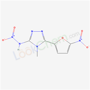 41735-51-7,4-Methyl-N-nitro-5-(5-nitrofuran-2-yl)-4H-1,2,4-triazol-3-amine,[4-methyl-5-(5-nitro-furan-2-yl)-4H-[1,2,4]triazol-3-yl]-nitro-amine;4H-1,2,4-Triazol-3-amine,4-methyl-N-nitro-5-(5-nitro-2-furyl);4-Methyl-3-nitramino-5-(5-nitro-2-furyl)-s-triazole;s-Triazole,4-methyl-3-nitramino-5-(5-nitro-2-furyl);