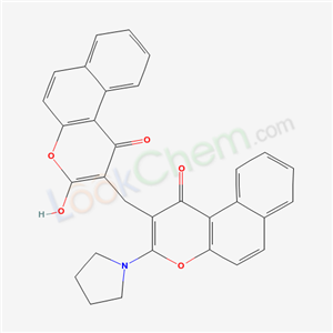 52053-88-0,3-hydroxy-2-[(1-oxo-3-pyrrolidin-1-yl-1H-benzo[f]chromen-2-yl)methyl]-1H-benzo[f]chromen-1-one,