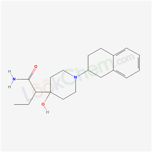 52664-18-3,4-(1-Carbamoylpropyl)-1-(1,2,3,4-tetrahydronaphthalen-2-yl)piperidin-4-ol,4-Piperidinol,4-(1-carbamoylpropyl)-1-(1,2,3,4-tetrahydro-2-naphthyl);4-(1-Carbamoylpropyl)-1-(1,2,3,4-tetrahydro-2-naphthyl)-4-piperidinol;4-(1-Carbamoylpropyl)-1-(1,2,3,4-tetrahydronaphthalen-2-yl)piperidin-4-ol;