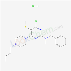 59717-64-5,N-benzyl-4-(4-butylpiperazin-1-yl)-6-chloro-N-methyl-5-(methylsulfanyl)pyrimidin-2-amine hydrochloride,