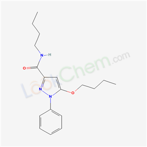 55228-47-2,5-Butoxy-N-butyl-1-phenyl-1H-pyrazole-3-carboxamide,1H-Pyrazole-3-carboxamide,5-butoxy-N-butyl-1-phenyl;5-butoxy-1-phenyl-1H-pyrazole-3-carboxylic acid butylamide;5-Butoxy-N-butyl-1-phenyl-1H-pyrazole-3-carboxamide;