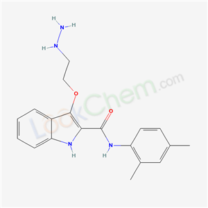 57037-22-6,N-(2,4-dimethylphenyl)-3-(2-hydrazinoethoxy)-1H-indole-2-carboxamide,N-(2,4-Dimethylphenyl)-3-(2-hydrazinoethoxy)-1H-indole-2-carboxamide;N-(2,4-dimethylphenyl)-3-(2-hydrazinylethoxy)-1H-indole-2-carboxamide;