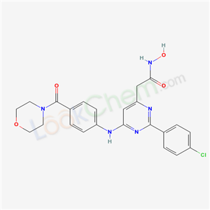 57630-92-9,2-[2-(4-chlorophenyl)-6-{[4-(morpholin-4-ylcarbonyl)phenyl]amino}pyrimidin-4-yl]-N-hydroxyacetamide,