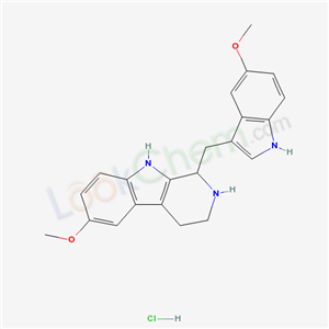 61326-47-4,6-methoxy-1-[(5-methoxy-1H-indol-3-yl)methyl]-2,3,4,9-tetrahydro-1H-beta-carboline hydrochloride,