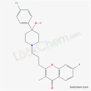 Molecular Structure of 69103-96-4 (2-{3-[4-(4-chlorophenyl)-4-hydroxypiperidin-1-yl]propyl}-7-fluoro-3-methyl-4H-chromen-4-one)