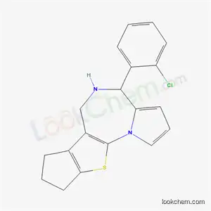 Molecular Structure of 137052-85-8 (4-(2-chlorophenyl)-5,6,8,9-tetrahydro-4H,7H-cyclopenta[4,5]thieno[3,2-f]pyrrolo[1,2-a][1,4]diazepine)