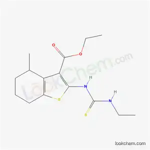 Molecular Structure of 132605-09-5 (ethyl 2-[(ethylcarbamothioyl)amino]-4-methyl-4,5,6,7-tetrahydro-1-benzothiophene-3-carboxylate)
