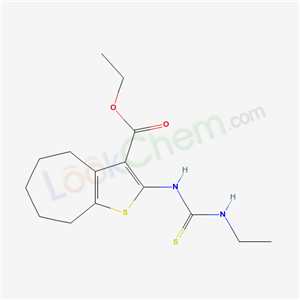 132605-12-0,ethyl 2-{[(ethylamino)carbothioyl]amino}-5,6,7,8-tetrahydro-4H-cyclohepta[b]thiophene-3-carboxylate,