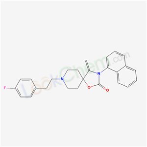 134069-88-8,8-[2-(4-fluorophenyl)ethyl]-4-methylidene-3-naphthalen-1-yl-1-oxa-3,8-diazaspiro[4.5]decan-2-one,