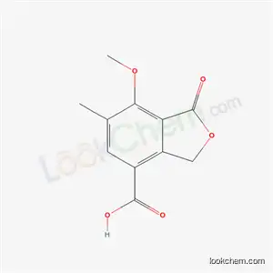 Molecular Structure of 479-14-1 (7-methoxy-6-methyl-1-oxo-1,3-dihydro-2-benzofuran-4-carboxylic acid)