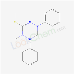 51808-03-8,1-methyl-6-(methylsulfanyl)-2,4-diphenyl-1,2,3,4-tetrahydro-1,2,4,5-tetrazine,