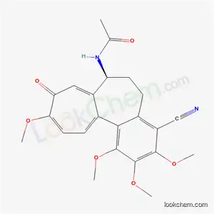Molecular Structure of 3306-09-0 (N-(4-cyano-1,2,3,10-tetramethoxy-9-oxo-5,6,7,9-tetrahydrobenzo[a]heptalen-7-yl)acetamide)