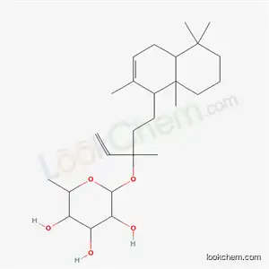 Molecular Structure of 73416-53-2 (3-methyl-5-(2,5,5,8a-tetramethyl-1,4,4a,5,6,7,8,8a-octahydronaphthalen-1-yl)pent-1-en-3-yl 6-deoxyhexopyranoside)