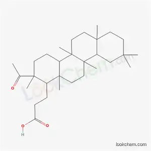 Molecular Structure of 471-56-7 (3-(2-acetyl-2,4b,6a,9,9,10b,12a-heptamethyloctadecahydrochrysen-1-yl)propanoic acid)