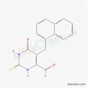 Molecular Structure of 21326-35-2 (5-(naphthalen-1-ylmethyl)-6-oxo-2-thioxo-1,2,3,6-tetrahydropyrimidine-4-carbaldehyde)