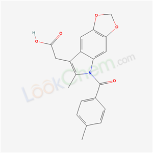 37585-59-4,6-Methyl-5-(p-toluoyl)-5H-1,3-dioxolo[4,5-f]indole-7-acetic acid,N-Acyl-2-methyl-5,6-methylendioxy-3-indolylysaeure;[6-Methyl-5-(4-methyl-benzoyl)-5H-[1,3]dioxolo[4,5-f]indol-7-yl]-acetic acid;