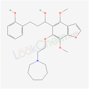 40681-06-9,4,7-Dimethoxy-6-[2-(hexahydro-1H-azepin-1-yl)ethoxy]-α-[2-(2-hydroxyphenyl)ethyl]-5-benzofuranmethanol,