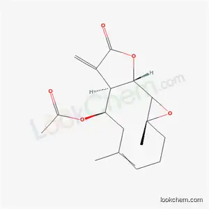 Molecular Structure of 41059-80-7 ((1aR,4E,7R,7aR,10aS,10bR)-7-Acetoxy-2,3,6,7,7a,8,10a,10b-octahydro-1a,5-dimethyl-8-methyleneoxireno[9,10]cyclodeca[1,2-b]furan-9(1aH)-one)