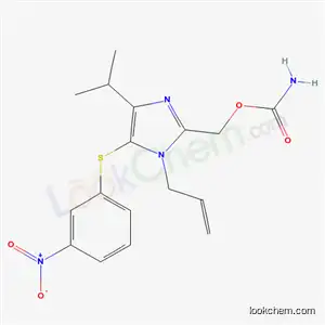 Molecular Structure of 178979-38-9 ({4-(1-methylethyl)-5-[(3-nitrophenyl)sulfanyl]-1-prop-2-en-1-yl-1H-imidazol-2-yl}methyl carbamate)