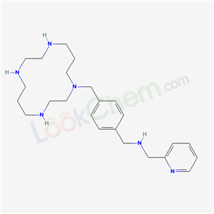 2-Pyridinemethanamine, N-((3-(1,4,8,11-tetraazacyclotetradec-1-ylmethyl)phenyl)methyl)-(185991-07-5)