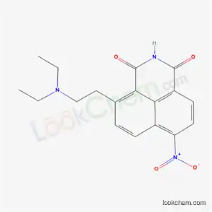 Molecular Structure of 54824-18-9 (2-[2-(diethylamino)ethyl]-5-nitro-1H-benzo[de]isoquinoline-1,3(2H)-dione)