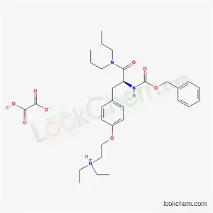 Molecular Structure of 57228-42-9 (Carbamic acid, (1-((4-(2-diethylamino)ethoxy)phenyl)methyl)-2-(dipropylamino)-2-oxoethyl)-, benzyl ester, oxalate, (S)-)