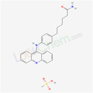 66147-61-3,6-[4-(acridin-9-ylamino)phenyl]hexanamide methanesulfonate (1:1),6-[4-(acridin-9-ylamino)phenyl]hexanamide; methanesulfonic acid;HEXANAMIDE, 6-(p-(9-ACRIDINYLAMINO)PHENYL)-, METHANESULFONATE;