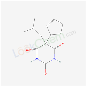 66940-61-2,5-(2-Cyclopentenyl)-5-isobutylbarbituric acid,5-cyclopent-2-enyl-5-isobutyl-barbituric acid;5-Cyclopent-2-enyl-5-isobutyl-barbitursaeure;5-(2-Cyclopentenyl)-5-isobutylbarbituric acid;BARBITURIC ACID,5-(2-CYCLOPENTENYL)-5-ISOBUTYL;