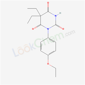 66940-84-9,5,5-Diethyl-1-(p-ethoxyphenyl)barbituric acid,5,5-Diethyl-1-(p-ethoxyphenyl)barbituric acid;BARBITURIC ACID,5,5-DIETHYL-1-(p-ETHOXYPHENYL);1-(4-ethoxy-phenyl)-5,5-diethyl-barbituric acid;1-(4-Aethoxy-phenyl)-5,5-diaethyl-barbitursaeure;