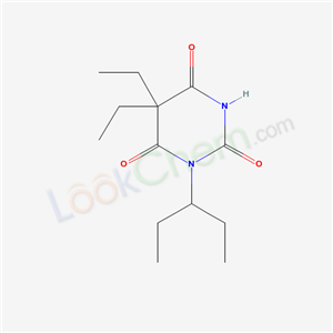 66940-85-0,5,5-Diethyl-1-(1-ethylpropyl)-2,4,6(1H,3H,5H)-pyrimidinetrione,5,5-Diaethyl-1-(1-aethyl-propyl)-barbitursaeure;5,5-diethyl-1-(pentan-3-yl)pyrimidine-2,4,6(1H,3H,5H)-trione;5,5-diethyl-1-(1-ethyl-propyl)-barbituric acid;BARBITURIC ACID,5,5-DIETHYL-1-(1-ETHYLPROPYL);