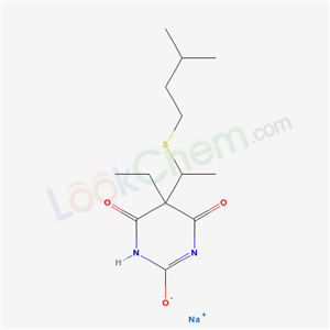 66968-56-7,5-Ethyl-5-[1-(isopentylthio)ethyl]-2-sodiooxy-4,6(1H,5H)-pyrimidinedione,