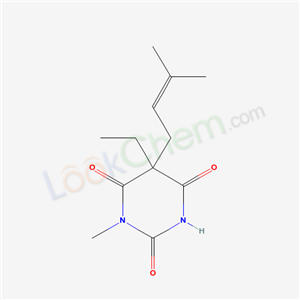 66968-87-4,5-Ethyl-1-methyl-5-(3-methyl-2-butenyl)-2,4,6(1H,3H,5H)-pyrimidinetrione,5-Aethyl-1-methyl-5-(3-methyl-but-2-enyl)-barbitursaeure;5-ethyl-1-methyl-5-(3-methyl-but-2-enyl)-barbituric acid;2,6(1H,3H,5H)-Pyrimidinetrione,5-ethyl-1-methyl-5-(3-methyl-2-butenyl);5-Ethyl-1-methyl-5-(3-methyl-2-butenyl)barbituric acid;BARBITURIC ACID,5-ETHYL-1-METHYL-5-(3-METHYL-2-BUTENYL);