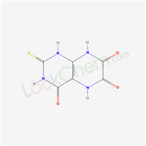 7151-37-3,2-sulfanylidene-5,8-dihydro-1H-pteridine-4,6,7-trione,2-thioxo-2,3,5,8-tetrahydro-1H-pteridine-4,6,7-trione;2-Thioxo-2,3,5,8-tetrahydro-1H-pteridin-4,6,7-trion;