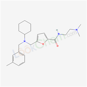 5932-41-2,5-{[cyclohexyl(3-methylbenzyl)amino]methyl}-N-[2-(dimethylamino)ethyl]furan-2-carboxamide,