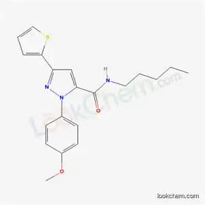 Molecular Structure of 5991-91-3 (1-(4-methoxyphenyl)-N-pentyl-3-thiophen-2-yl-1H-pyrazole-5-carboxamide)
