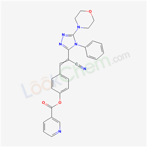 6547-32-6,4-[2-cyano-2-(5-morpholin-4-yl-4-phenyl-4H-1,2,4-triazol-3-yl)ethenyl]phenyl pyridine-3-carboxylate,