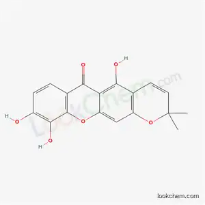 Molecular Structure of 3811-29-8 (5,9,10-trihydroxy-2,2-dimethyl-2H,6H-pyrano[3,2-b]xanthen-6-one)