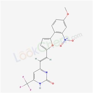 5381-10-2,4-{(E)-2-[5-(4-methoxy-2-nitrophenyl)furan-2-yl]ethenyl}-6-(trifluoromethyl)pyrimidin-2(1H)-one,