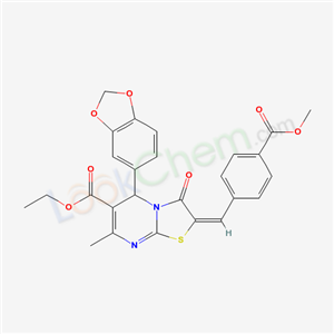 5833-49-8,ethyl (2E)-5-(1,3-benzodioxol-5-yl)-2-{[4-(methoxycarbonyl)phenyl]methylidene}-7-methyl-3-oxo-2,3-dihydro-5H-[1,3]thiazolo[3,2-a]pyrimidine-6-carboxylate,