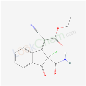 62681-22-5,ethyl (2E)-(2-carbamoyl-2-chloro-3-oxo-2,3-dihydro-1H-inden-1-ylidene)(cyano)ethanoate,